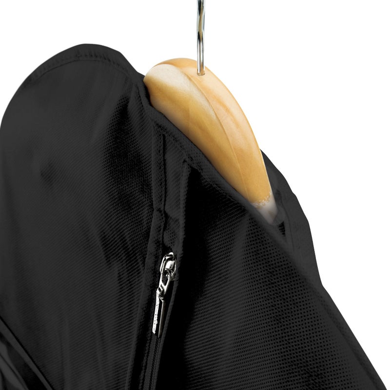 HANGERWORLD 60" Dress Bag, Garment Bags for Storage Hanging Clothes Suit Cover (3, Black) - Image 4